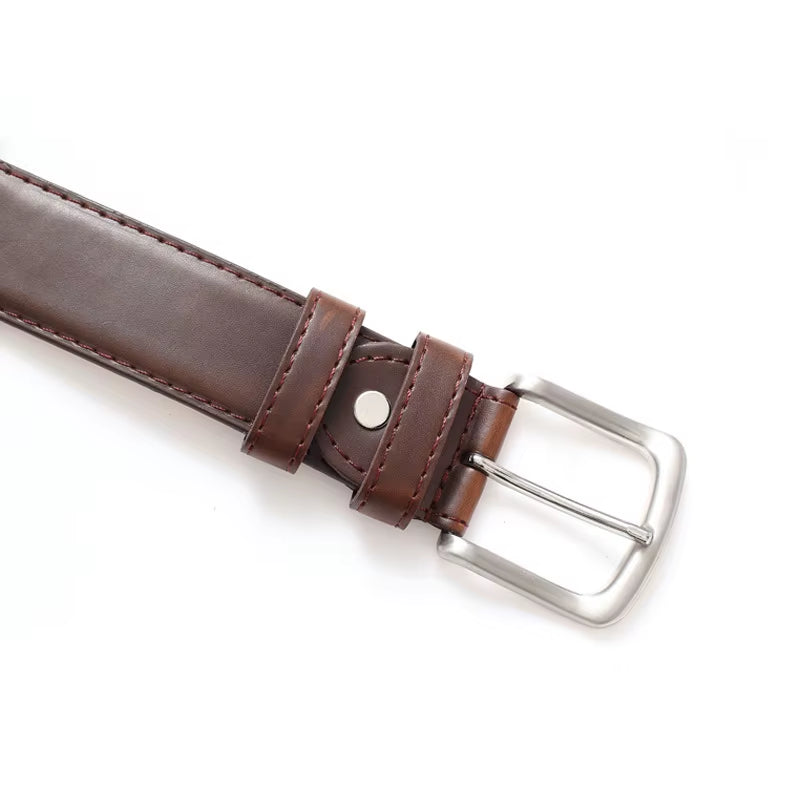 Ceinture en cuir marron avec boucle en alliage et finition premium