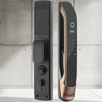 Serrure intelligente vue de l’intérieur et de l’extérieur, et déverrouillage par empreinte digitale