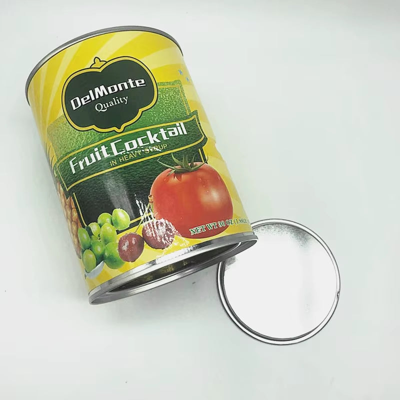 Canette cachette diversion imitant une boîte de fruit cocktail Del Monte avec couvercle retiré