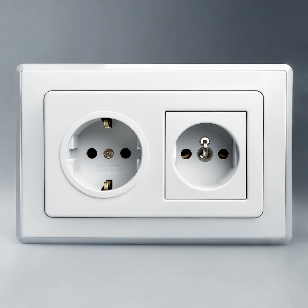 Prise murale double blanche utilisée comme cachette secrète pour objets de valeur
