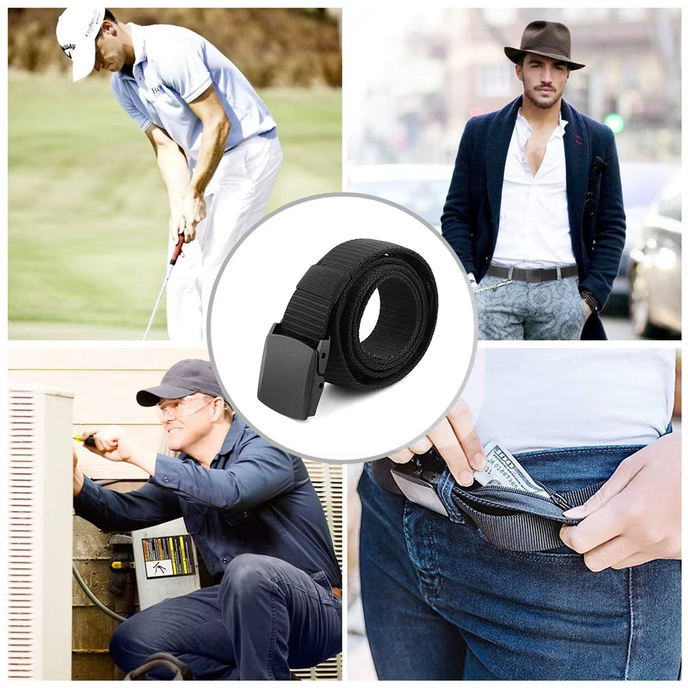 Ceinture secrète en nylon avec poche cachée pour argent et documents, idéale pour le voyage, le sport, le travail et la vie quotidienne