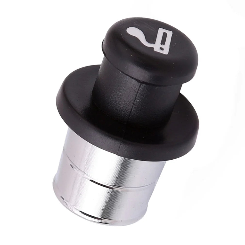 Allume-cigare de voiture noir et argent avec compartiment secret dissimulé.